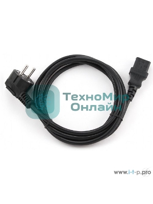 Кабель питания Cablexpert PC-186-1-10M, 10м, Schuko- C13, 3x1кв.мм, черный, с заземлением, пакет
