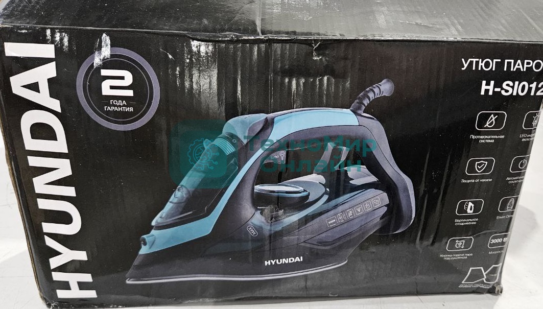 (Поврежденный товар) Утюг Hyundai H-SI01221 3000 Вт черный/зеленый [См.описание!]