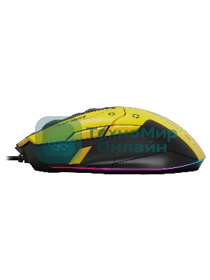 Мышь проводная A4Tech Bloody W70 Max желтый/черный, 10000 dpi, USB, кнопки - 9
