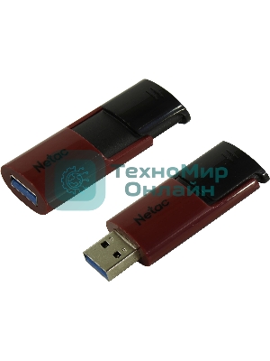Флешка USB Netac U182 NT03U182N-256G-30RE, USB 3.0 256Gb, retail version, черный/красный