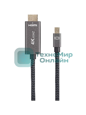 Кабель miniDisplayPort M-> HDMI M 4K@60Hz 1.8m Telecom,оплетка (TA562M-1.8M)