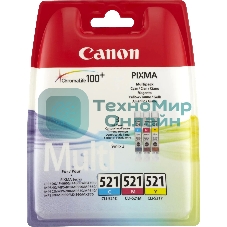 Картридж струйный Canon CLI-521 (2934B010) голубой/пурпурный/желтый набор карт. для Canon Pixma MP540/620/630/980