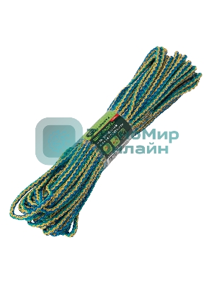 Шнур вязаный полипропиленовый Сибртех с сердечником, разноцветный, 4 мм, L 20 м,