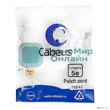 Патч-корд Cabeus, Cat.5e, неэкр., U/UTP, RJ45/RJ45, LSZH, AWG24, 0.3м, белый
