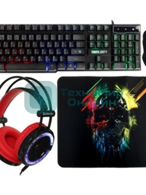 Комплект клавиатура+мышь Defender Singularity MKP-118 проводной, USB, 3200 DPI, чёрный