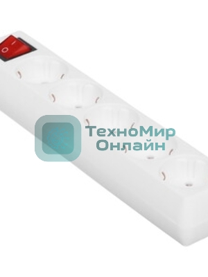 Сетевой удлинитель Buro BU-PS5.1/W 1.5 м (5 розеток) белый (пакет ПЭ)