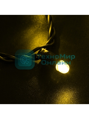 Гирлянда Neon-night Нить 10м, с эффектом мерцания, черный ПВХ, 24В, Желтый