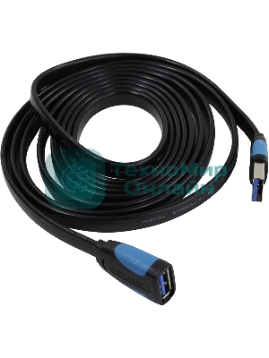Кабель-удлинитель Vention USB 3.0 AM/AF - 2 м плоский VAS-A13-B200