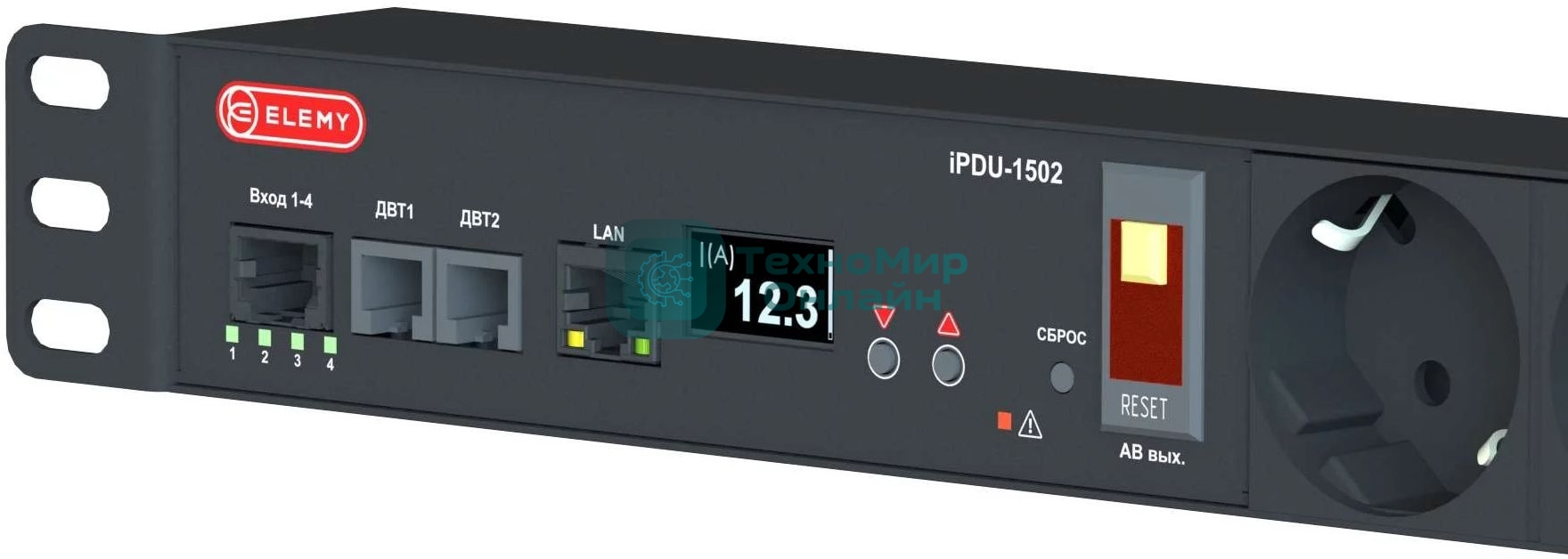 Блок распределения питания Elemy IPDU-1502 гор.размещ. 6xSchuko с мониторингом 15A Schuko 2.4м