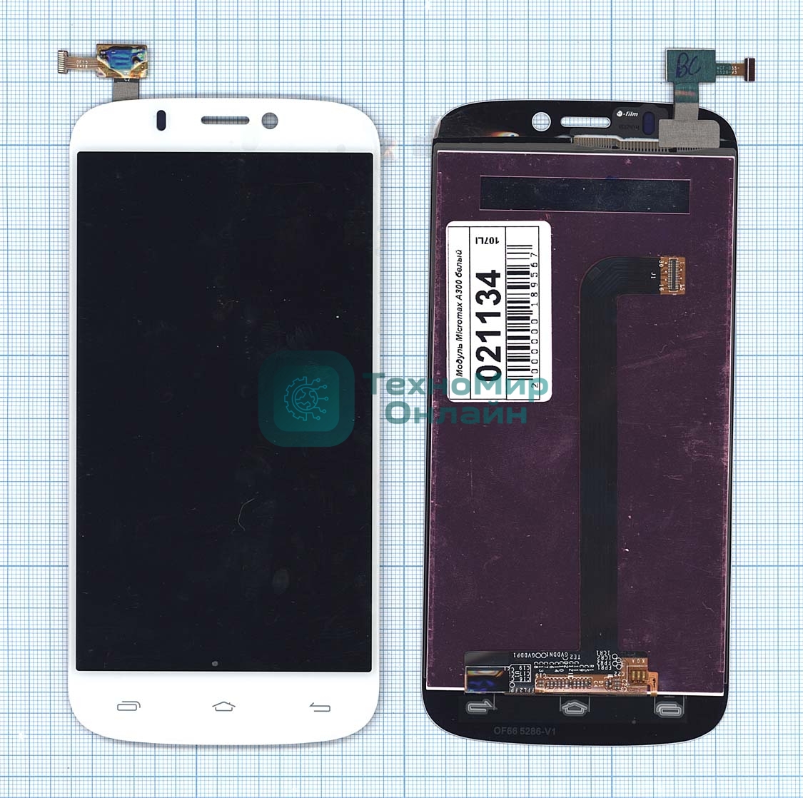 Дисплей для Micromax A300 Canvas Gold белый