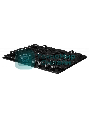 Встраиваемые газовые панели Kuppersberg FG 63 B Газовая варочная панель стекло, ширина 60 см, 4 газовые конфорки,комфорка повышенной мощности,автоподжиг, газ-контроль, чугунные решетки, цвет черный