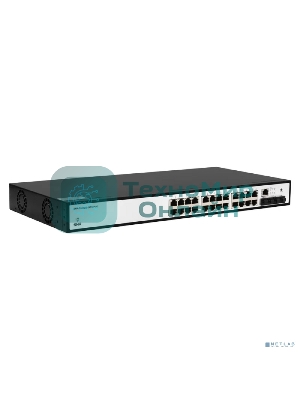 Управляемый коммутатор SNR уровня 2+, 24 порта 10/100/1000Base-T с поддержкой POE, 4 порта 1/10G SFP+, бюджет POE 370W