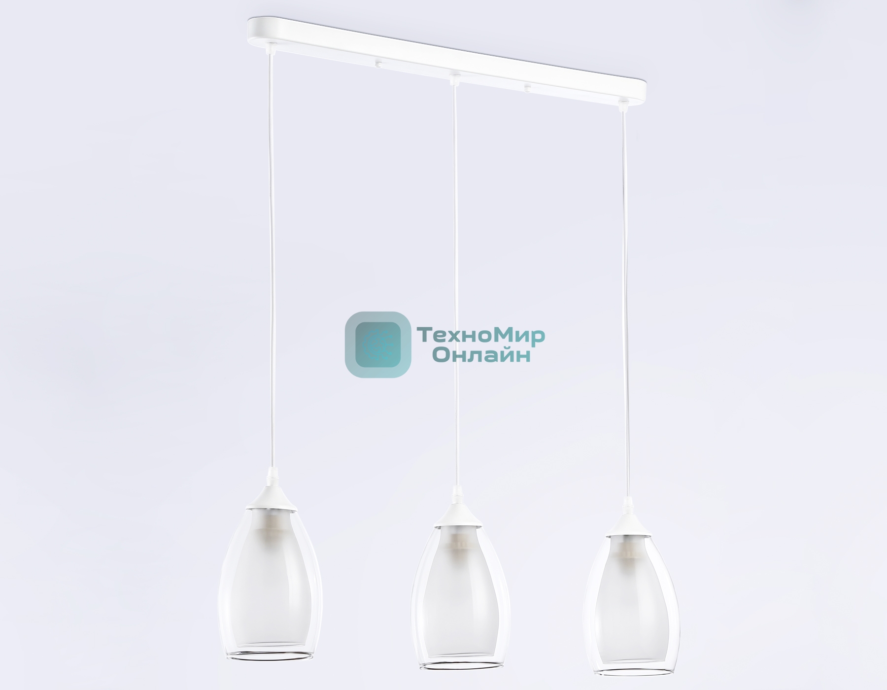 Светильник Ambrella light TR3536/3 WH/CL/FR белый/прозрачный/белый матовый E27*3 max 40W 640*120*820