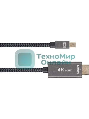 Кабель miniDisplayPort M-> HDMI M 4K@60Hz 1.8m Telecom,оплетка (TA562M-1.8M)