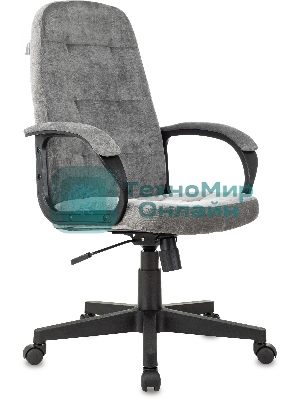 Кресло руководителя Бюрократ CH 002 Fabric Light-19 серый, крестов. пластик