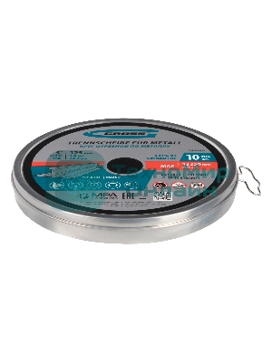 Круг отрезной по металлу Gross WA60TBF 125х1.0х22.2мм, в метал.банке, 10 шт. 743680