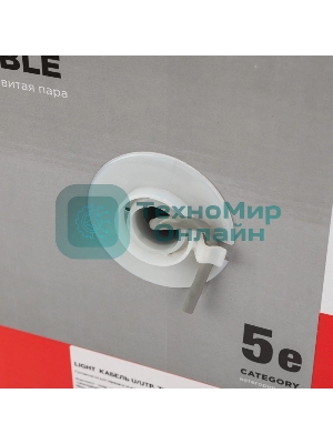 Кабель витая пара Rexant LIGHT U/UTP, cat.5e, ZH нг(А)-HF, 4PR, 24AWG, внутренний, серый, 305 м