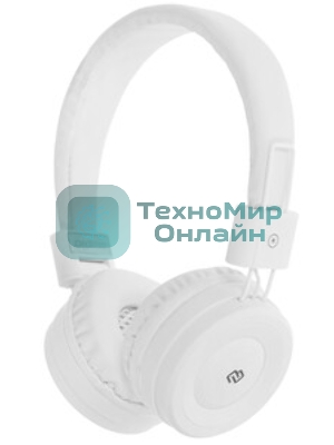 Беспроводные/проводные наушники Digma BT-17 белый, накладные, Bluetooth + проводной, складная конструкция, до 10 ч