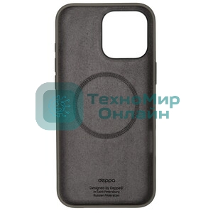 Чехол (клип-кейс) Deppa для Apple iPhone 15 Pro Max Liquid Silicone with MagSafe серый