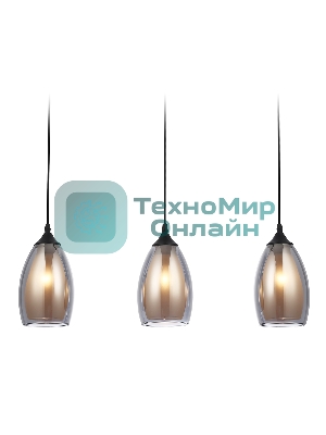 Светильник Ambrella light TR3537/3 BK/SM/FR черный/дымчатый/белый матовый E27/3 max 40W 640*120*820