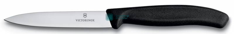 Нож кухонный Victorinox Swiss Classic (6.7703) стальной для чистки овощей и фруктов лезв.100мм прямая заточка черный без упаковки