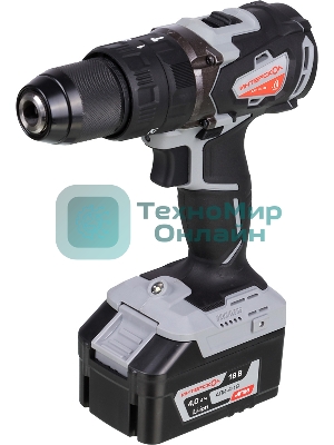 Дрель-шуруповерт ИНТЕРСКОЛ ДАУ-13/18В, 18 В, 4 Ач, 60 Нм, бесщеточный, ударный