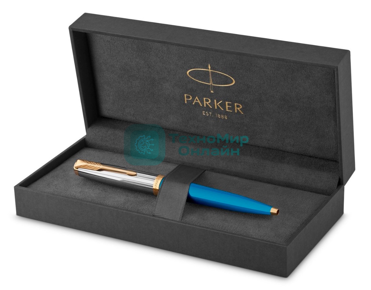 Ручка шариковая Parker 51 Premium (CW2169080) Turquoise GT, M, черные чернила, подарочная коробка