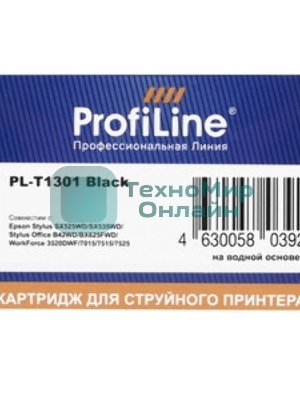 Картридж струйный ProfiLine PL-T1301 для принтеров Epson Stylus SX525WD/SX535WD/SX620/Office B42WD/BX525/BX535/BX625FWD/BX635FWD/BX925/BX935/WorkForce 525/630/3010/3520DWF/3530/3540/7015/7515/7525 с чернилами Black 25,4 мл