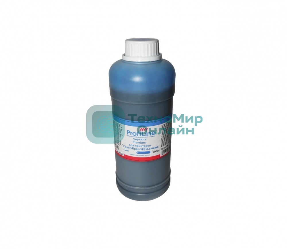 Чернила ProfiLine Premium для принтеров Canon/Epson/HP/Lexmark Cyan 500 мл водн
