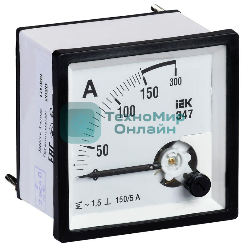 Амперметр Э47 72х72мм 150/5А кл. точн. 1.5 IEK IPA10-6-0150-E