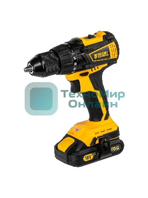 Дрель-шуруповерт Denzel BLDL-IB-18-02, 18 В, 2 Ач, 65 Нм, бесщеточный