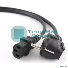 Кабель питания Cablexpert Schuko-C13, 3х0.5мм2, 6А, с заземлением, 1.8м, черный, без инд.уп., 500 шт [PC-186-1-2]