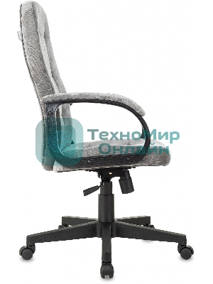 Кресло руководителя Бюрократ CH 002 Fabric Light-19 серый, крестов. пластик