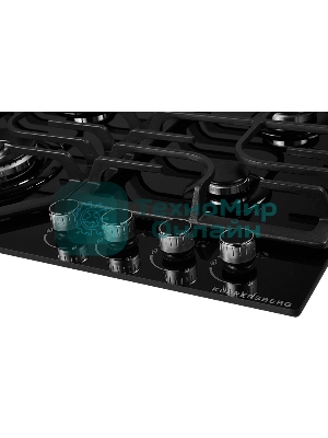 Встраиваемые газовые панели Kuppersberg FG 63 B Газовая варочная панель стекло, ширина 60 см, 4 газовые конфорки,комфорка повышенной мощности,автоподжиг, газ-контроль, чугунные решетки, цвет черный