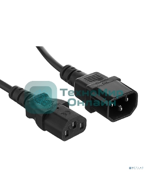 Кабель питания ExeGate Special EC-1S (C13->C14, 3*1.0мм2, CCA, черный, 1 м)