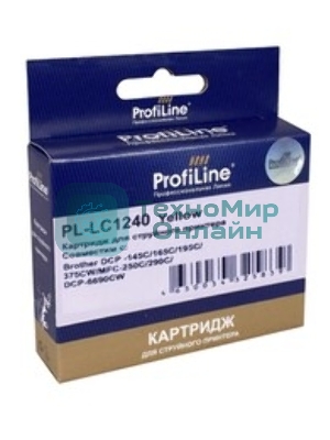 Картридж струйный для принтеров Brother PL-LC1240Y MFC-J6510DW/6710DW/6910DW/DJ525 Yellow водн ProfiLine