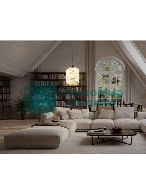 Подвесной светодиодный светильник Ambrella light LH11031 BK/MG черный/мраморно-серый 8W 3000K D150*1585