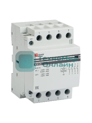 Контактор модульный EKF km-3-25-40 КМ 25А 4NO (3 мод.) PROxima