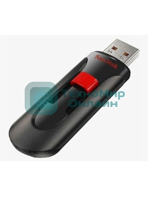 Флешка USB Sandisk CZ60 Cruzer Glide (SDCZ60-032G-B35), 32Gb, USB 2.0, R/W 30/8, черный/красный