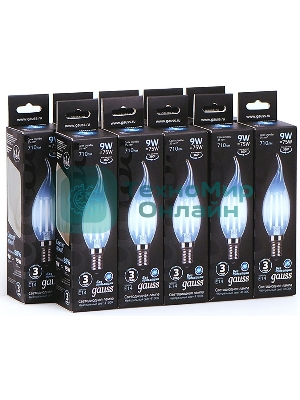 Лампа светодиодная Filament Свеча на ветру E14 9Вт 4100К Gauss 104801209