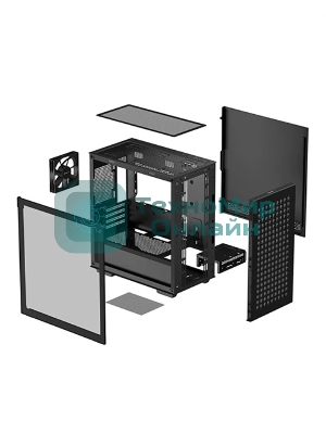 Компьютерный корпус Deepcool CH370 черный без БП mATX 1x120мм 1xUSB 2.0 1xUSB 3.0 audio bott PSU