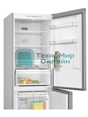 Холодильник Bosch KGN55VL21U нержавеющая сталь двухкамерный 375/105л морозилка снизу, No Frost