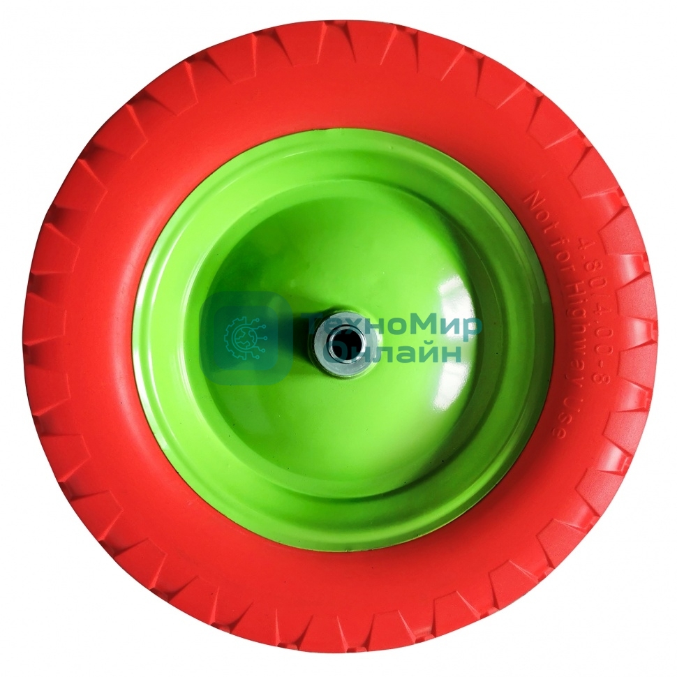 Колесо полиуретановое Сибртех 4.80/4-8, длина оси 90мм, подшипник 12 мм