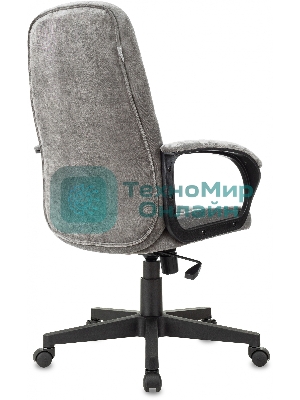 Кресло руководителя Бюрократ CH 002 Fabric Light-19 серый, крестов. пластик