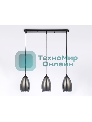 Светильник Ambrella light TR3537/3 BK/SM/FR черный/дымчатый/белый матовый E27/3 max 40W 640*120*820