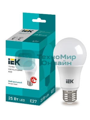 Лампа cветодиодная LED IEK LLE-A80-25-230-40-E27 A80 шар 25Вт 230В 4000К E27