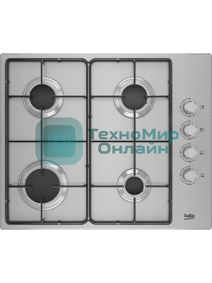 Газовая варочная панель Beko HIGG 641C3 SX, нержавеющая сталь