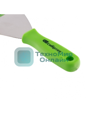 Шпательная лопатка из нержавеющей стали Сибртех, 100 мм, пластмассовая рукоятка