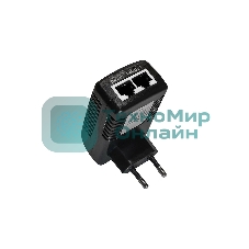 PoE-инжектор Fast Ethernet на 1 порт. Совместим с оборудованием PoE IEEE 802.3af. Мощность PoE на порт - до 15.4W. Напряжение PoE - 50V(конт. 4,5(+); 7,8(-)). Порты: вх. - 1 x RJ45(10/100 Base-T), вых. 1 x RJ45(10/100 Base-T, PoE, 50V). Питание: AC100-240V. Не требует монтажа, устанавливается на электрическую розетку. Размеры (ШхВхГ): 83x31x45мм. Рабочая температура -20...+40 гр.С.