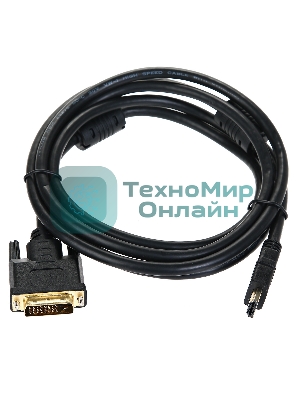 Кабель HDMI to DVI-D (19M -25M) 2м, TV-COM, 2 фильтра LCG135F-2M